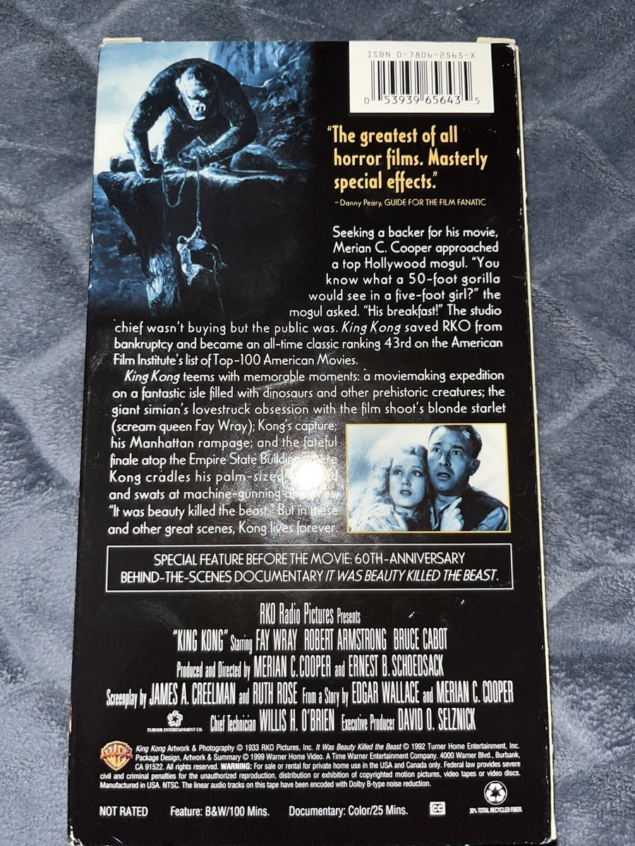 King Kong, 1933 (VHS, 1999), Fay Wray, Robert Armstrong
