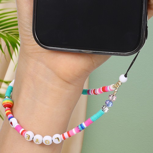 2 Pcs Mobile Phone Chain Miss Beaded Lanyards Case Charms Strap