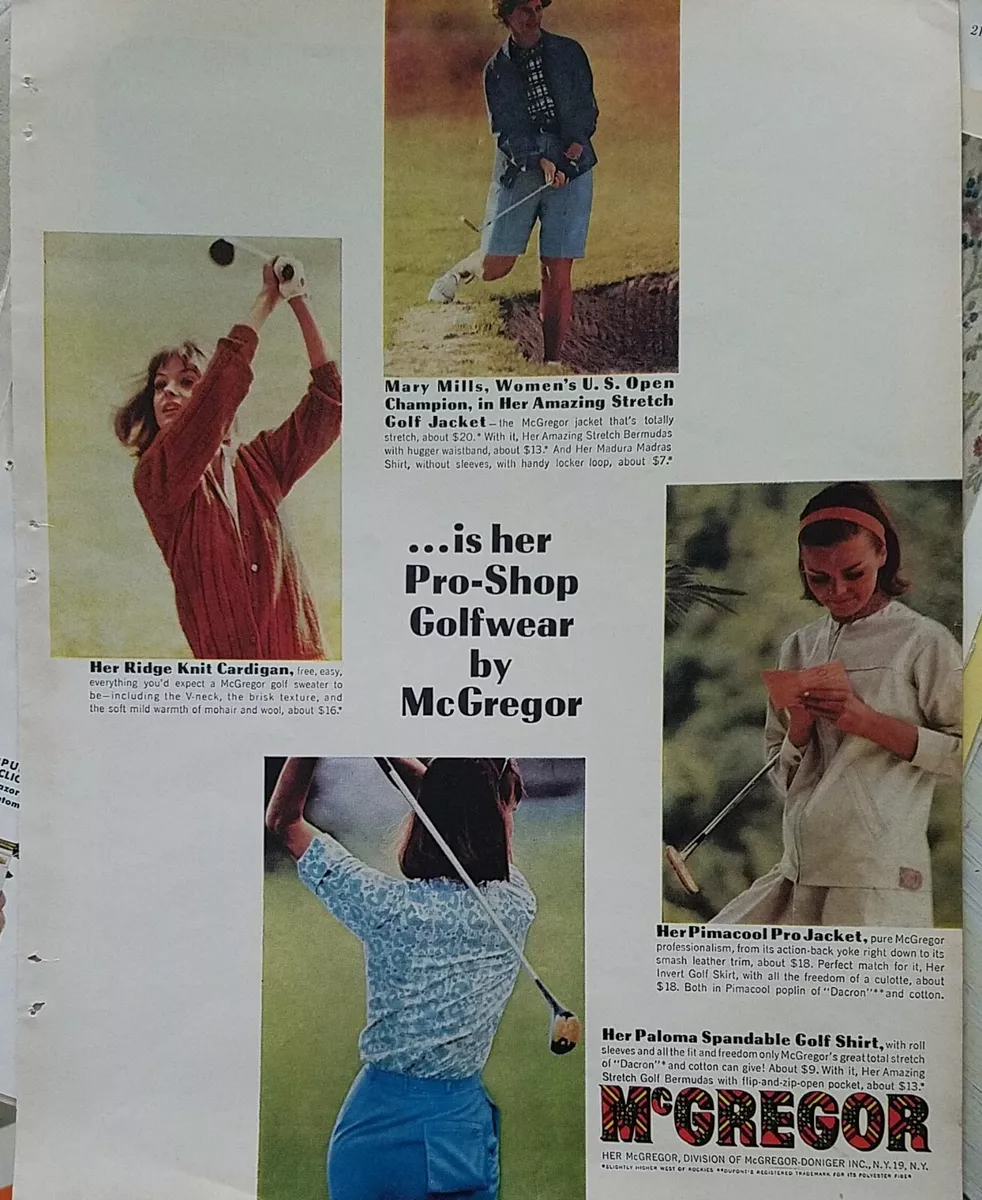 1960s McGregor golf clothing Mary Mills US Open champion vintage