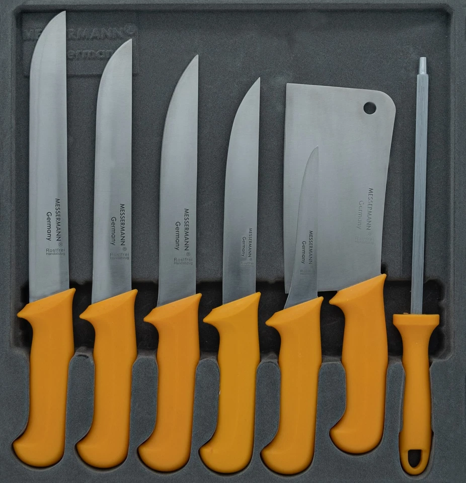 Profi Fleischmesser 7er Set Fleischermesser, Stechmesser, Ausbeinmesser, Beil - Bild 2 von 2