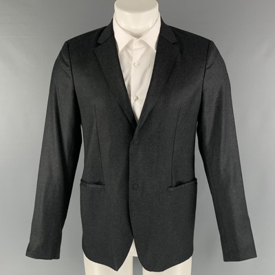 EMPORIO ARMANI Size 38 Charcoal Solid Wool Elastane Sport Coat | eBay