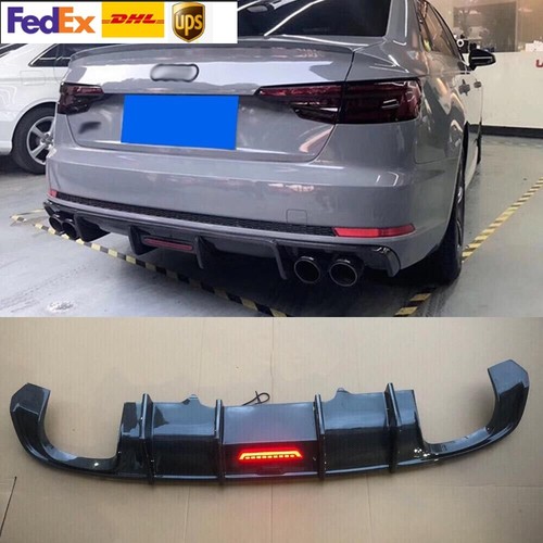 For Audi S4 B9 A4 Sline Sedan 2017-2019 Carbon Fiber Color Rear Diffuser Spoiler - Picture 1 of 2
