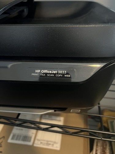 HP Officejet Printer 3833 All in One Wireless Copy Print Scan Fax Machine Black - Picture 3 of 9