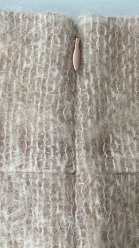 NEW CHANEL 17A LIGHT PINK SILVER BRAID TRIM MOHAIR PEARL CC MINI SKIRT 40 - Picture 16 of 16