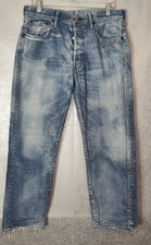 Fabric-Brand & Co Button Fly Distressed Jean 30