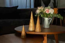 Scandinavian Style Primitive Home Japanese Christmas Wooden Tree Decorative Gift