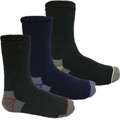 Ultimativer Komfort strapazierfähige Arbeitsstiefelsocken für Herren (3 PAAR) 6-11 verstärkt