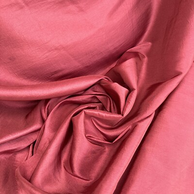 NEW Faux Silk Drapery Upholstery Fabric Brick Red Coral 62  Wide BTY By The Yard