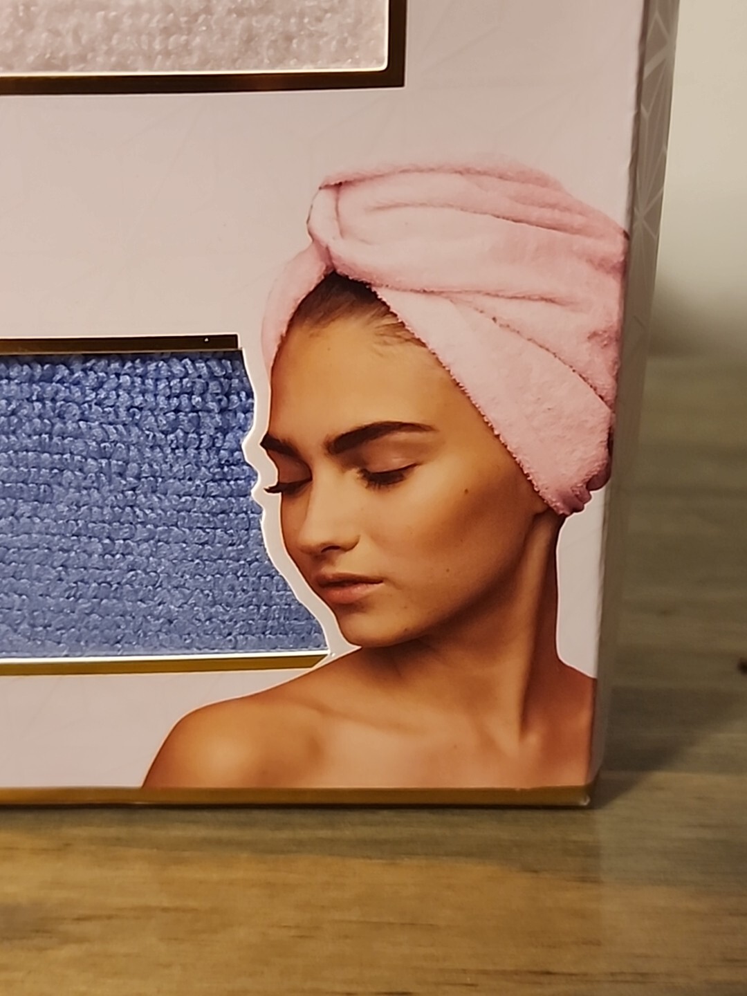 2 Turban Turbie Hair Towels Shower Blue & Pink NWT Olivia Ro
