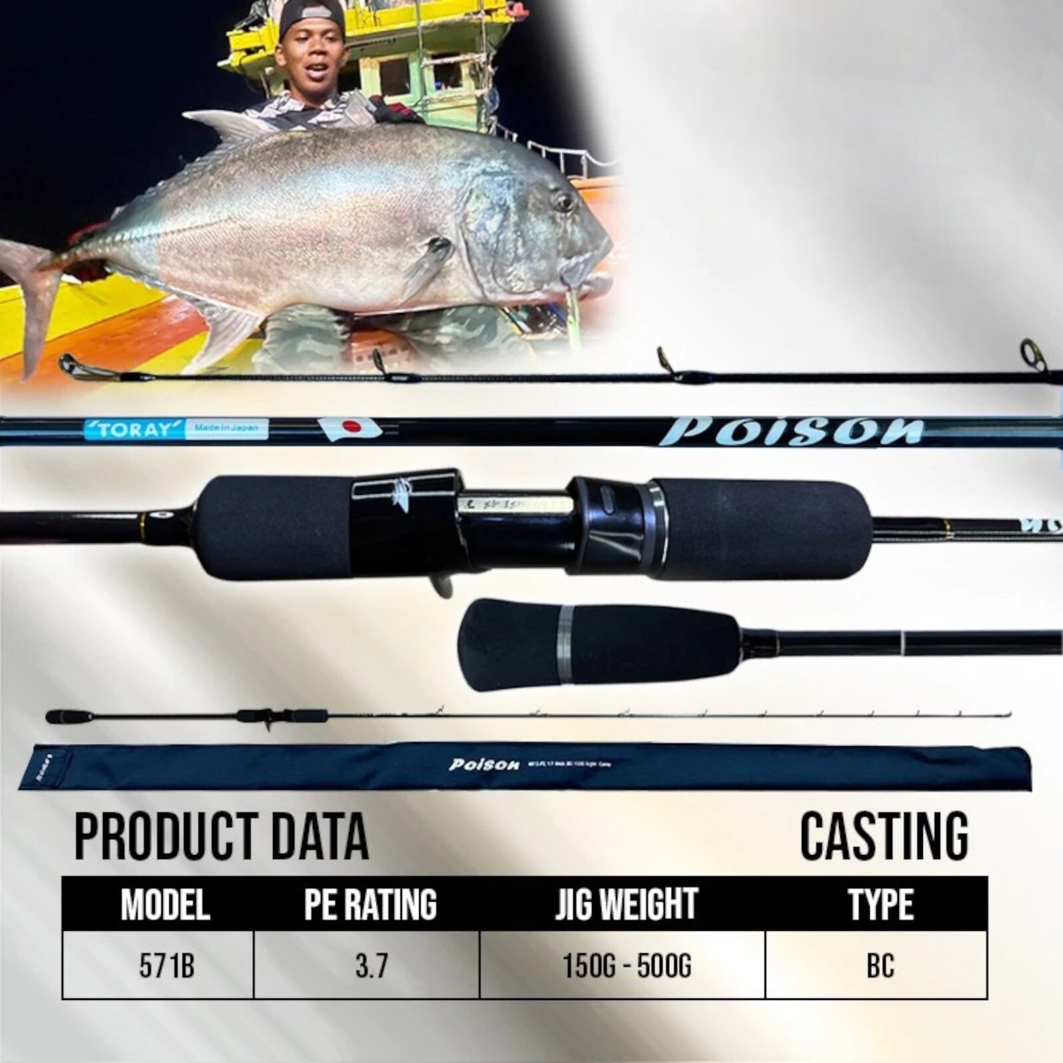 Fishing Rod Slow Pitch Jigging Light Weight Super Sensitive