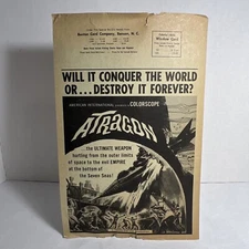 1964 ATRAGON Film Movie Theater Benton Card Booking Poster, Flyer, Ad, AIP, Toho