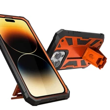 For Apple iPhone 14 Pro Case [Work with Fingerprint ID] Cover Metallic Orange
