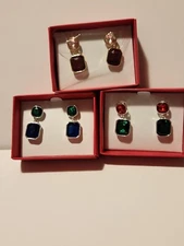 Avon Studio 1886All is Bright Statement Earrings - Red-Pink/Red-Green/Blue-Green