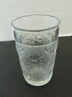 Anchor Hocking 5 Oz Flat Juice Sandwich Tumbler Clear Daisy Bottom