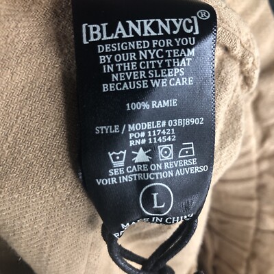 Blank NYC Women's Size Large Linen Shorts Paper bag High Waist Tan