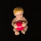 Dollhouse Blonde Baby Toddler Holding Red Ball Sitting 1:12 Doll House Miniature