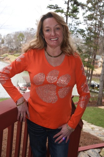 Clemson Tigers rhinestone Bling Shirt S M L XL XXL 1X 2X 3X 4X 5X Bling Sleeves - Picture 7 of 14