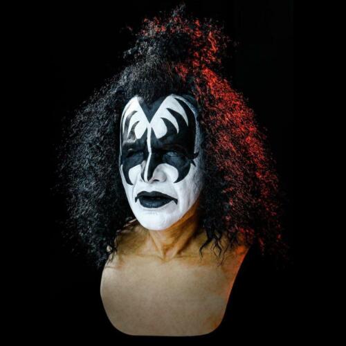 Masque Kiss Band Gene Simmons cosplay masque en latex Halloween rock fête accessoire costume - Photo 1 sur 8