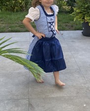 3 Teiliges Mädchen Dirndl Kinder Oktoberfest Set Kleid Schürze und Bluse 92 -110