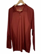 Nike Golf Mens Shirt Size XL Maroon Red L/S 1/3 Button Front