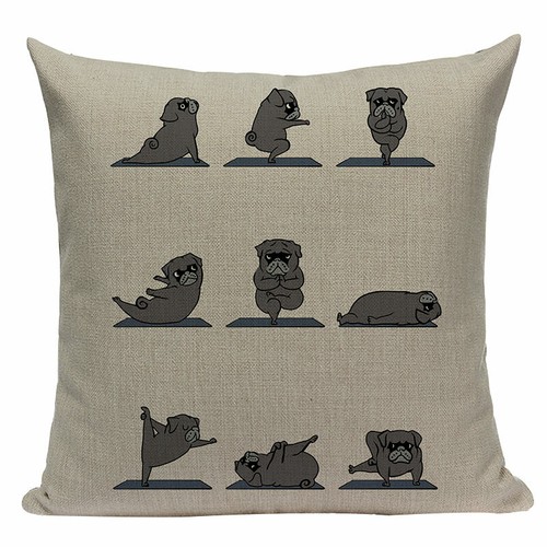 Pug Dog Rabbit Yoga Cushion Cute Cover Sleep Dog Pillow Animal Cushion Cover - Picture 15 of 37