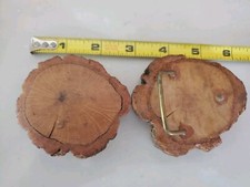 Lot Of 2 Unique Wood Belt Buckles. 2 1/2" And 3"