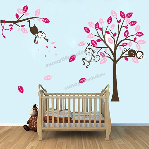 Removable Wall Stickers Tree Birds Wall Decals Baby Kids Home Nursery Decor DIY - Picture 2 of 22