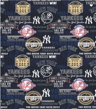 MLB New York Yankees Stadium Print 60252B Cotton Fabric by the Yard
