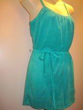 Vintage 1960s Terrycloth Swim Pinup Sunbathing Playsuit Romper Rockabilly Retro