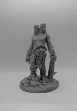 Two Headed Giant Miniature for Tabletop Wargames, D&D, Forbidden Psalm, 28mm