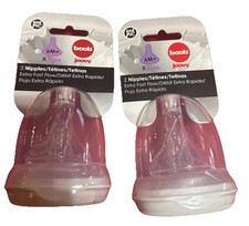 2 pack boob Joovy Naturally Nood 6M Nipples Extra Fast Flow BPA/PVC Free