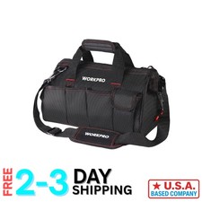 14-Inch Multi-Pocket Tool Bag with Adjustable Shoulder Strap - Durable Stylish