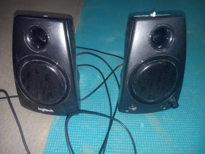 Genuine Logitech Z130 2 Piece Multimedia Stereo Speakers w/ Adapter 
