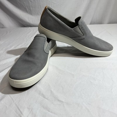ECCO Soft 7 Slip-On 2.0 Mens Size 13 Gray Perforated Leather Low Sneakers Shoes