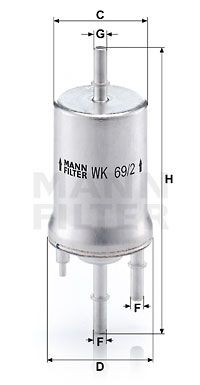 MANN-FILTER WK69/2 Kraftstofffilter für AUDI SEAT SKODA VW