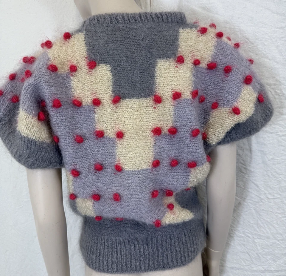 Vintage Susie Lee Mohair and Wool  Short Sleeve Sweater Vest Tank S - Image 4 of 4