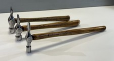 3 VINTAGE STANLEY CROSS PEIN HAMMERS WITH ASH HANDLES : 3 1/2 oz 6 oz & 8 oz