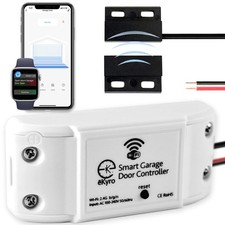 eKyro Smart Garage Door Opener - Universal WiFi Remote Controller White