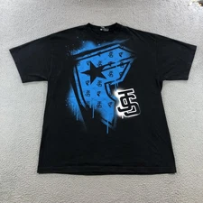 Famous Stars & Straps Shirt Mens XL Black Blue Twitch Graffiti Graphic Tee Skate