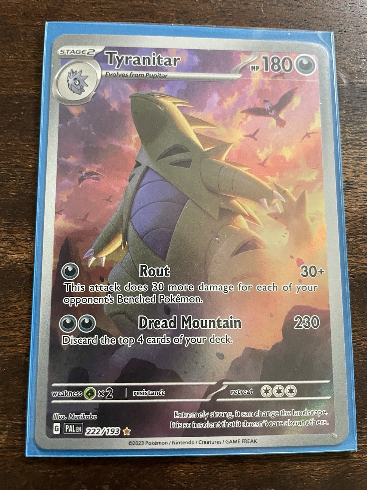 Pokémon TCG Tyranitar Scarlet & Violet Paldea Evolved Holo Card 222/193 IR