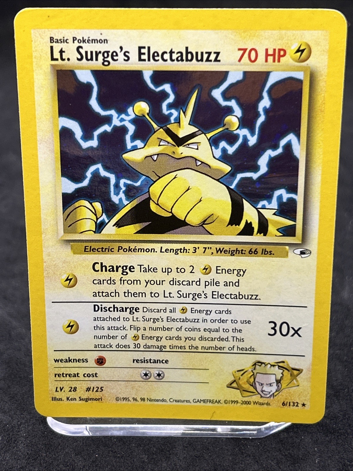 Lt. Surge's Electabuzz 6/132 Gym Heroes Pokemon Unlimited Holo ⚡️