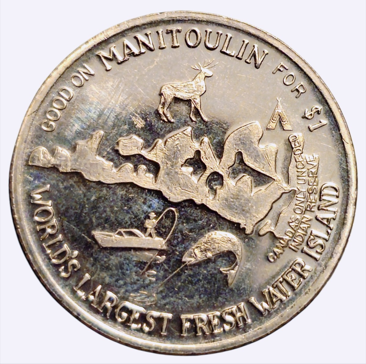 1980 Manitoulin Island Ontario Haweater $1 Trade Dollar Token Coin
