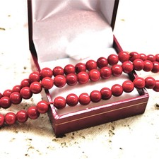 Perles rondes en corail rouge naturel de Méditerranée 3-4mm à 7-8mm