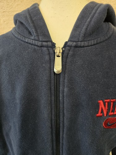 Youth Navy Nike Full-zip Hoodie With Pockets Size M (10-12). Red Nike Logo - Picture 4 of 15