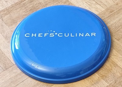 Frisbee Wurfscheibe CHEFS CULINAR Kunststoff Blau Werbung