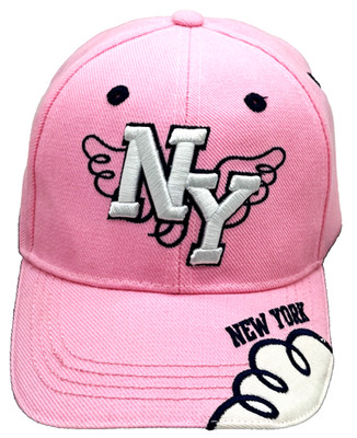 KB ETHOS Embroidered NEW YORK CITY Cap Hat Bright Pink ADJUSTABLE Women's Youth