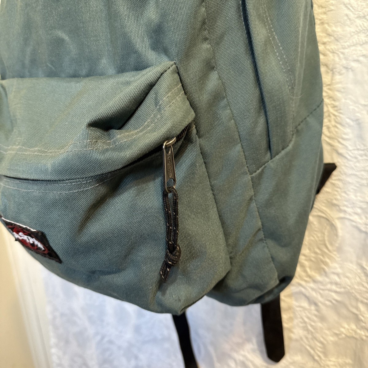 Vintage 90s Eastpak Backpack Army Green Zip Pockets All