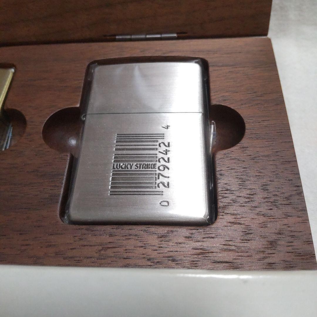 【新品未使用】LUCKY STRIKE zippo 2005 Lucky Strike Zippo 2005 3-Piece Set Wooden Box Collectible