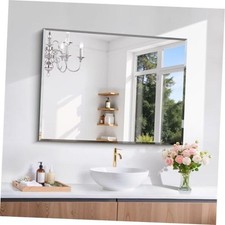 Mirror, 30x40 Large Frameless Bathroom Mirrors for Wall, 40"L x 30"W Beveled