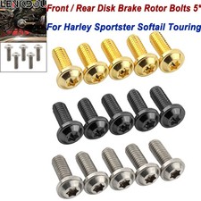 For Harley 5x Front / 5x Rear Brake Rotor Bolts Screw Softail Dyna Sportster 883